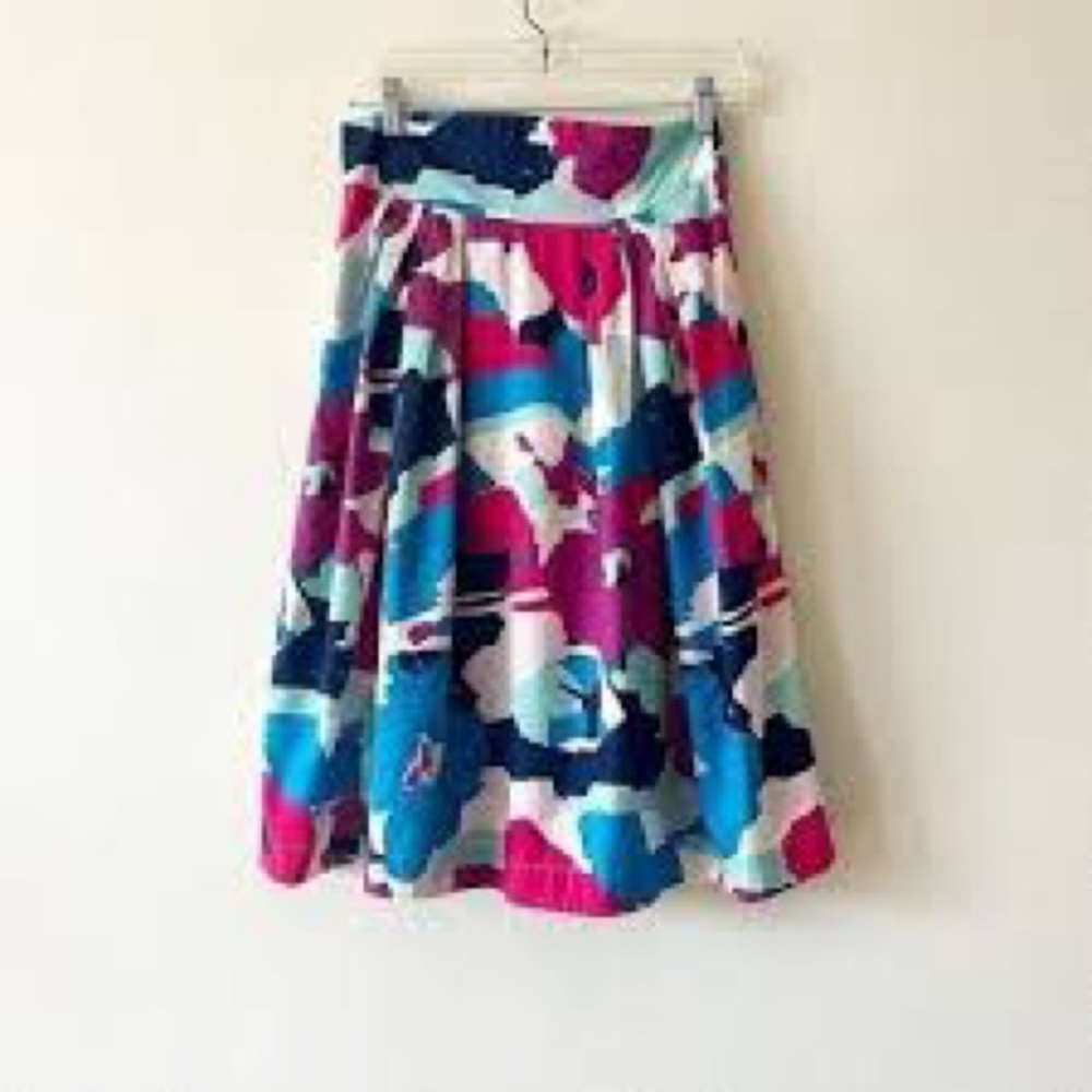 ModCloth Vintage EmilyandFin Floral High Waist Midi Skirt- Size 14 - Picture 3 of 11